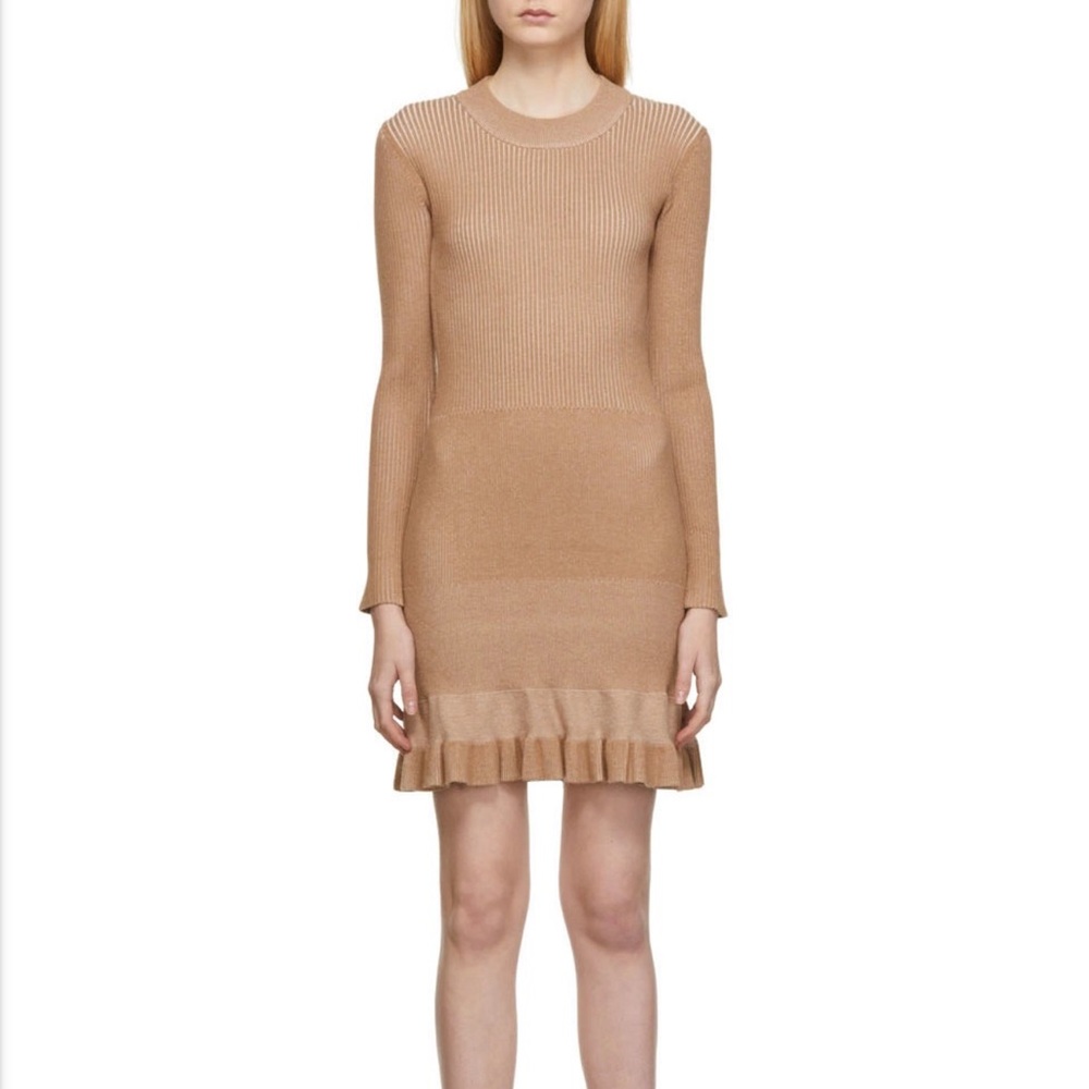 See by Chloé Size Small long sleeve knit dress - Tan